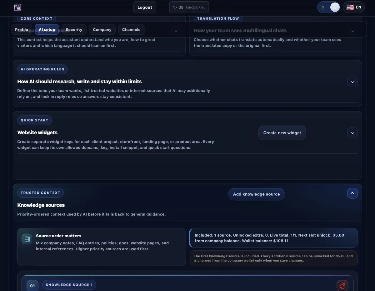 Real MX12 priority-ordered knowledge sources interface